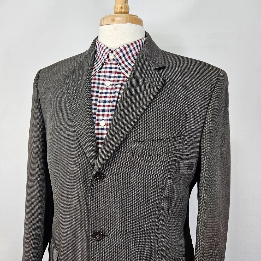 Calvin Klein Men's‎ Sport Coat Blazer Three Button Brown Wool Size 40S